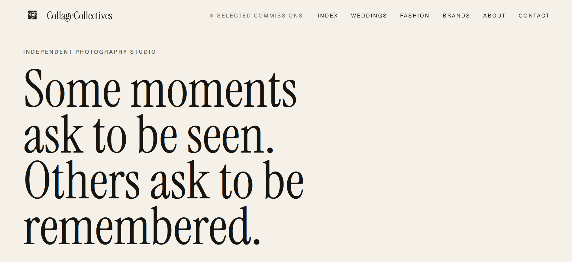 CollageCollectives photography portfolio homepage